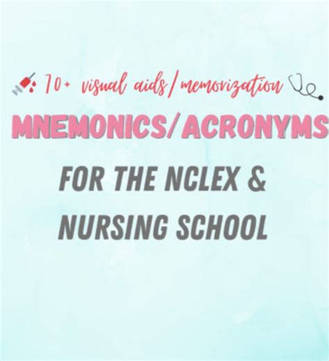 Mnemonics/acronym Visual Aids + Cards for the NCLEX & Nursing School (over 70 Included) - Etsy ...