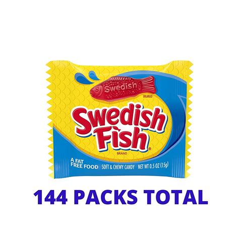 Swedish Fish Mini Soft & Chewy Halloween Candy - 24 Count (Pack of 6 ...