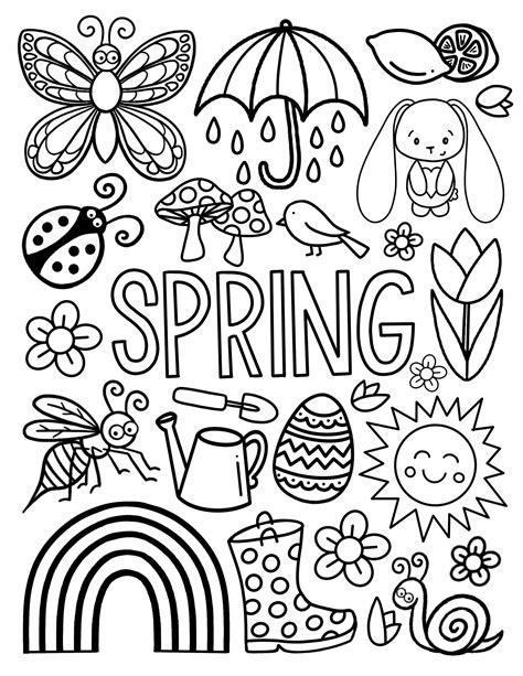 Spring Coloring Page - Etsy