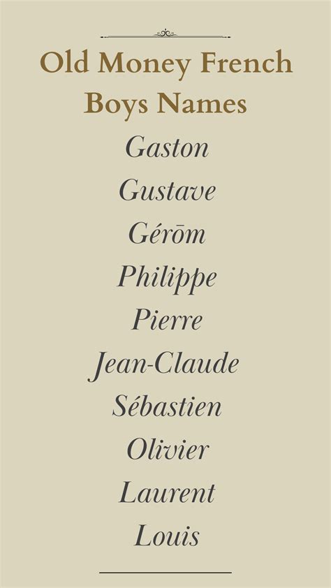 OLD MONEY FRENCH NAMES FOR BOYS | Ispirazione per scrivere, Nomi unici ...