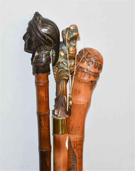 Lot 207 - A Japanese Bamboo Walking Stick, Meiji