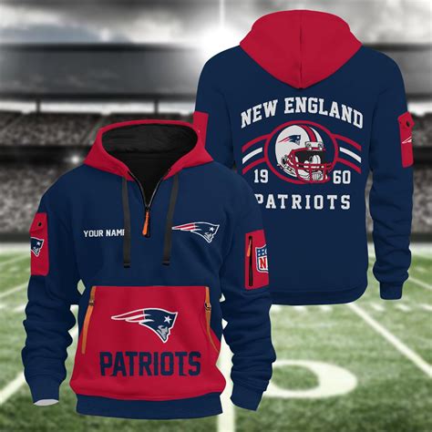 New England Patriots 3D Half Zip Hoodie – Nousty