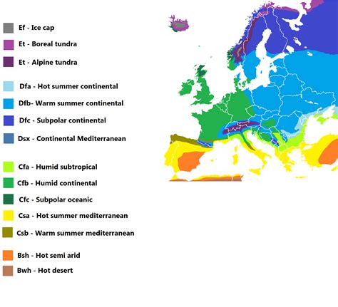Climates of Europe : r/MapPorn