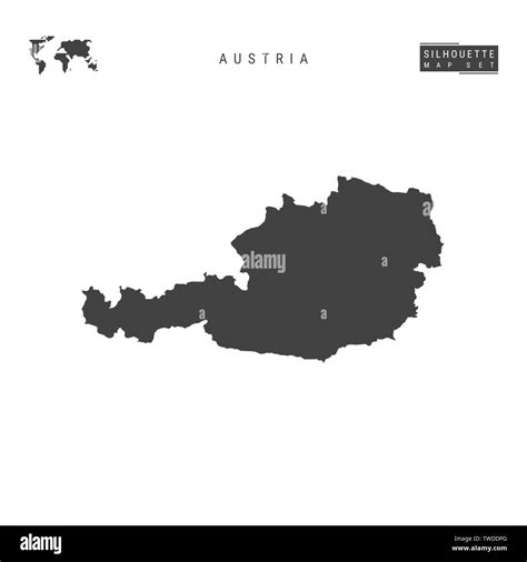 Austria Blank Vector Map Isolated on White Background. High-Detailed Black Silhouette Map of ...