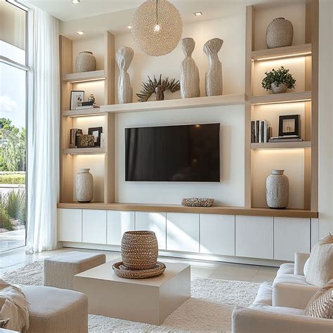 31 Shelf Ideas Above the TV for a Modern Living Room | FH in 2025 ...