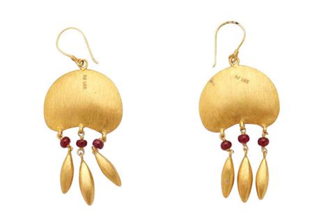 Dangling Gold Drops Beaten Gold Earrings – PalsaniJewels.com