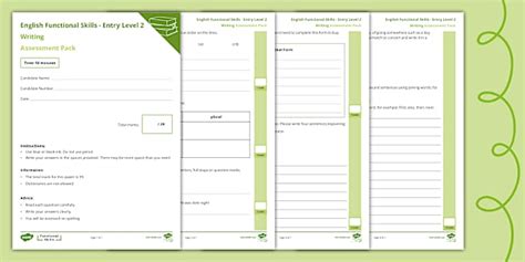 Functional Skills EL2 Writing assessment pack (teacher made)