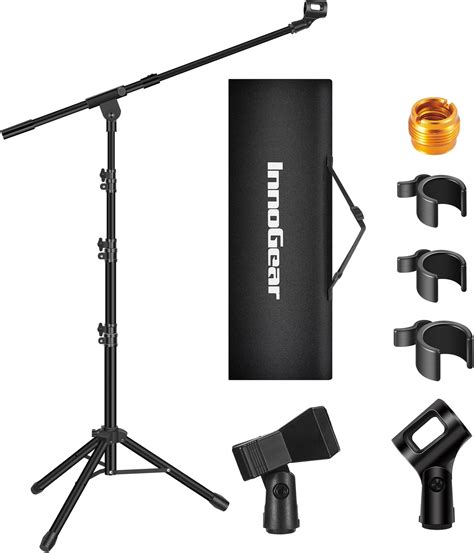 InnoGear Microphone Stand, Tripod Boom Arm Floor Mic Stand Height ...