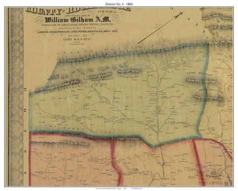 District No. 4 - Rockbridge County, Virginia 1860 Old Town Map Custom ...