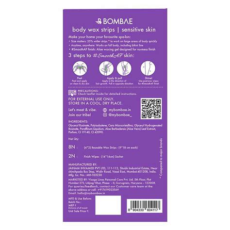 Bombay Shaving Company Body Wax Strips aloe-ha glow for Sensitive Skin ...