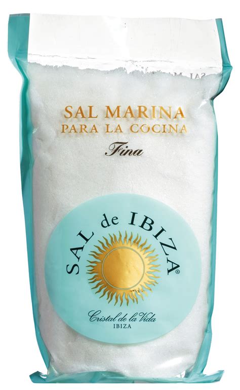 Sal Marina Fina, fine sea salt in a transparent bag, Sal de Ibiza, 1. ...