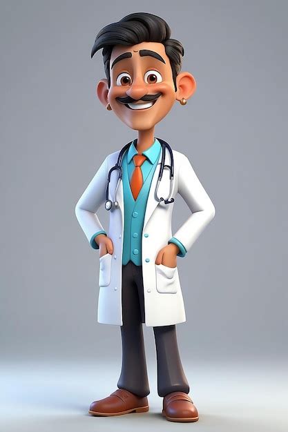 Fun 3d cartoon indian doctor | Premium AI-generated image