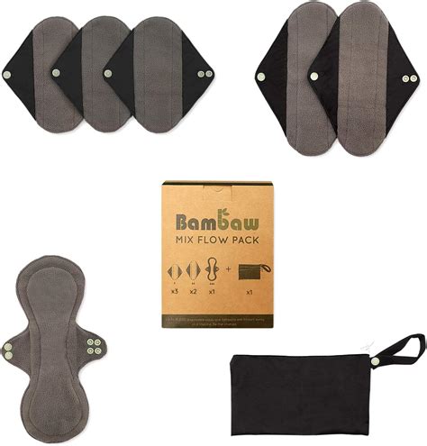 Amazon.com: Reusable Sanitary Pads with Discreet Pouch | Mix Pack ...