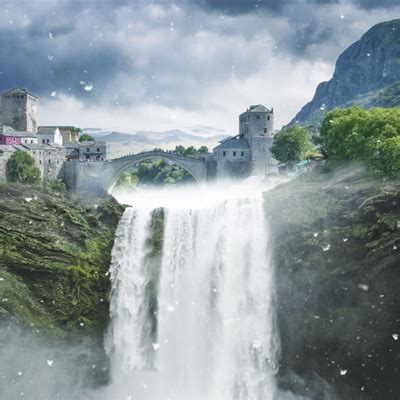 大自然山水瀑布头像，大气磅礴的瀑布风景微信头像图片-唯美头像