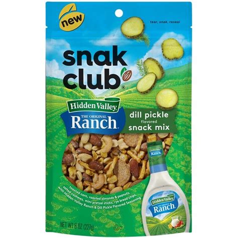 Snak Club Hidden Valley Ranch, Dill Pickle Flavored Snack Mix (8 oz ...