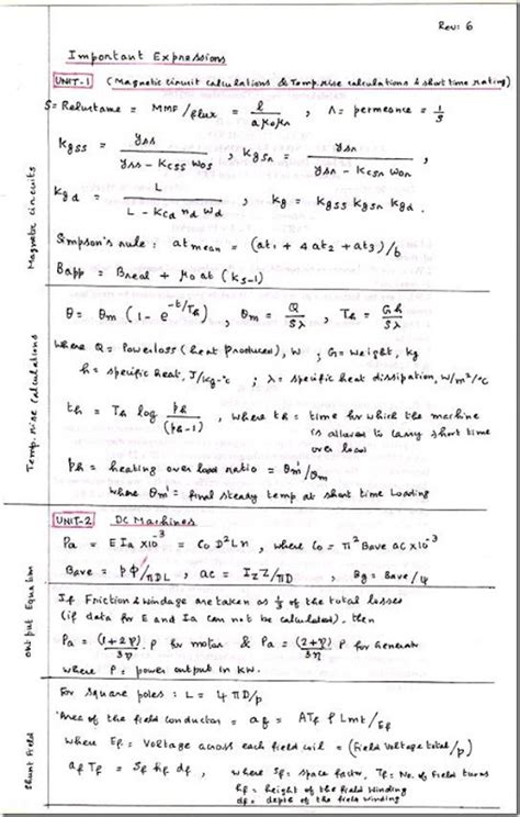 EE2355 Design of Electrical Machines Important Formulas and Expressions ...