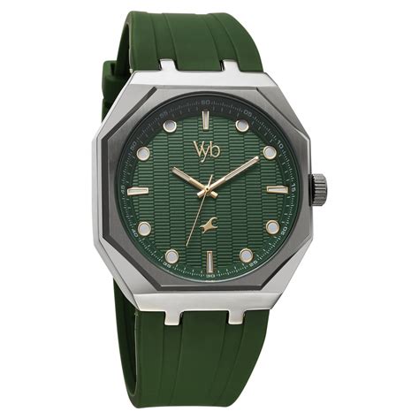 Buy Online Vyb Rebel By Fastrack Quartz Analog Green Dial Silicone ...