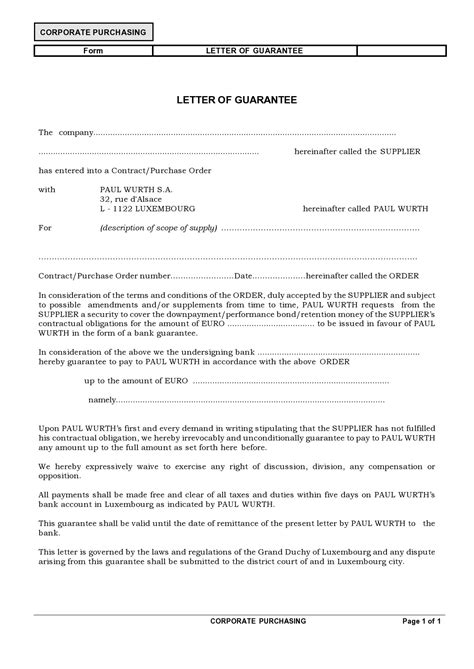 45 Professional Letter Of Guarantee Samples ᐅ TemplateLab