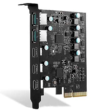 YEELIYA PCIe to USB 3.2 Gen 2 Card 10Gbps Bandwidth with 5-Ports (2X ...