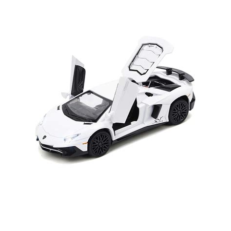 White Lamborghini Aventador Toy Pull Back Vehicles Diecast Car Model ...