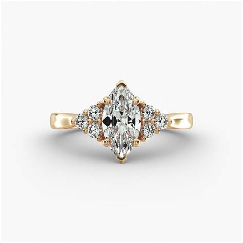 IGI 1.08 Carat K-VS2 Excellent Cut Marquise Diamond Triple Side Stone ...