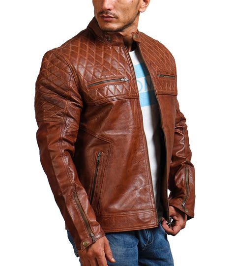 Men's Vintage Brown Leather Jacket - USA Leather Factory