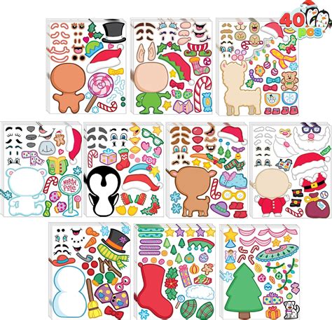Buy JOYIN 40 PCS మేక్-ఎ-ఫేస్ స్టిక్కర్ షీట్స్ మీ స్వంత పాత్రలను పూర్తి ...