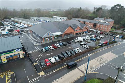 Abergavenny Aldi and ATS from the air