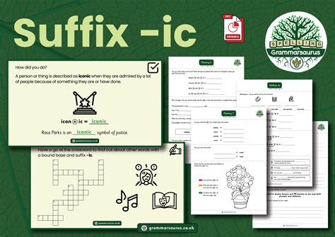 Y4 Objective 11 (Suffix -ic) - Grammarsaurus
