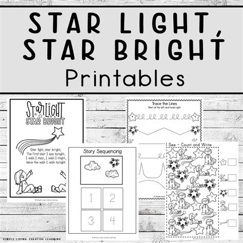 Star Light Star Bright Printables | Star light star bright, Rhyming ...