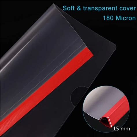 Buy GUOKOFF A4 Clear Report Cover, 7mil, Red(10 Pack), 15mm Sliding Bar ...