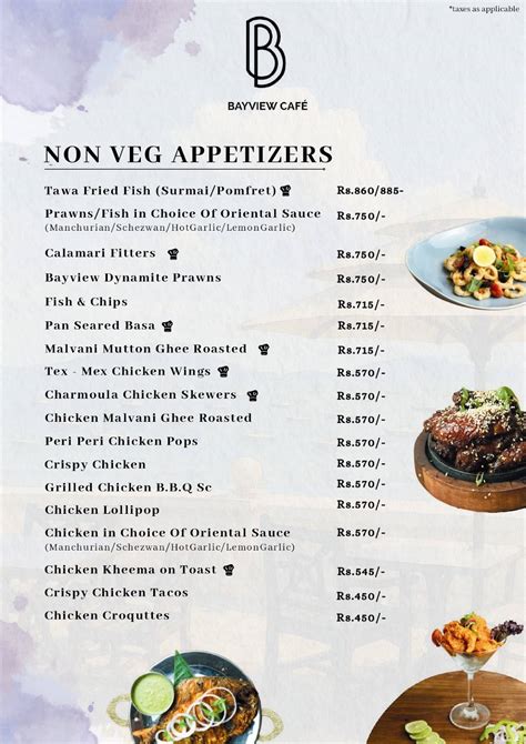 Menu at Bay view Cafe, Mumbai