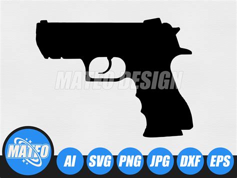 Handgun Clip Art Pistol Gun SVG Files 9mm Pistol Cut Files Handgun ...