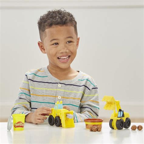 Buy Play-Doh Wheels Excavator and Loader Toy Construction Trucks, Non ...