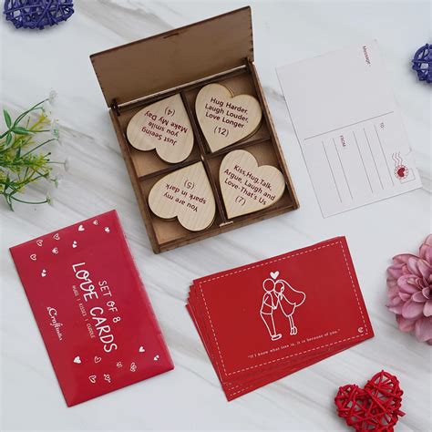 eCraftIndia Set of 8 Love Cards, 20 Reasons Why I Love You Printed on ...