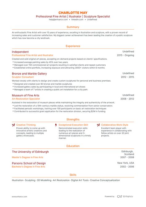 5 Fine Artist Resume Examples & Guide for 2024 - bachelor of fine arts degree