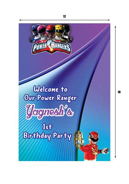 Power Rangers Theme Customized Welcome Board | Party supplies – Party ...