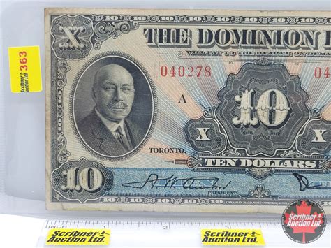The Dominion Bank $10 Bill 1931 : S/N#040278 (See Pics for Varieties, Conditions, Serial Numbers & S