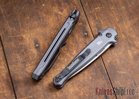 Kershaw Knives: Launch 8 Stiletto - Gray Aluminum - Carbon Fiber Inlay - CPM-154 - Stonewash - 7150