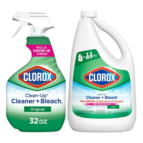 Clorox Clean-up Cleaner, Bleach Formula, Spray Bottle 32 Oz, Refill ...