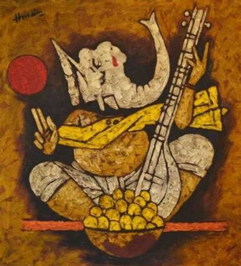 Mf Hussain Painting Lord Ganesha Wall Poster For Room Decoration/Office ...