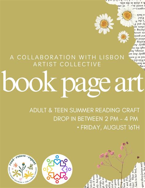 Adult & Teen Summer Reading Program: Book Page Craft collaboration with ...