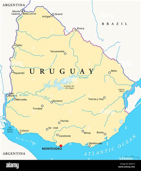 Uruguay Political Map Stock Photo - Alamy