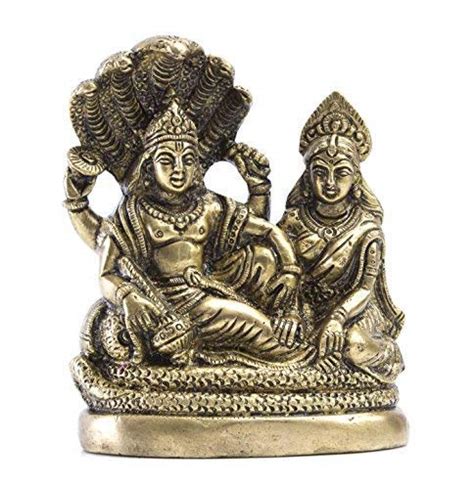 Buy Brass Lord Vishnu LAXMI Under SHESHNAG /Brass Statue of Lord Vishnu ...