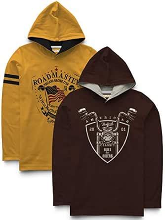 Buy HELLCAT Boys Cotton Blend Hooded Neck Hoodie (HFT-HD2-13_11_Mustard ...