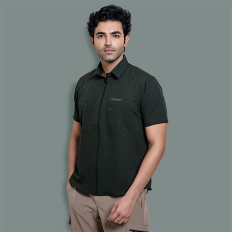 Nicobar Airvent Half Sleeve Shirt - Bottle Green – Clawear