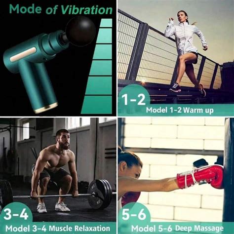 Pistola de Massagem LED 6 Velocidades Ajustáveis, Pistola de Fáscia ...