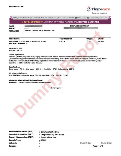 VARICELLA ZOSTER VIRUS ANTIBODY - IGG Test @ 792 | Thyrocare