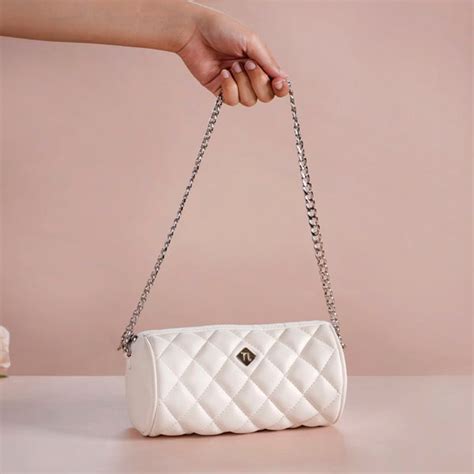 Mini Barrel Bag White Online - Premium Shoulder Bag | Nestasia