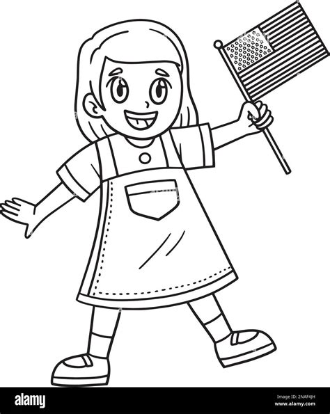 Waving American Flag Coloring Page